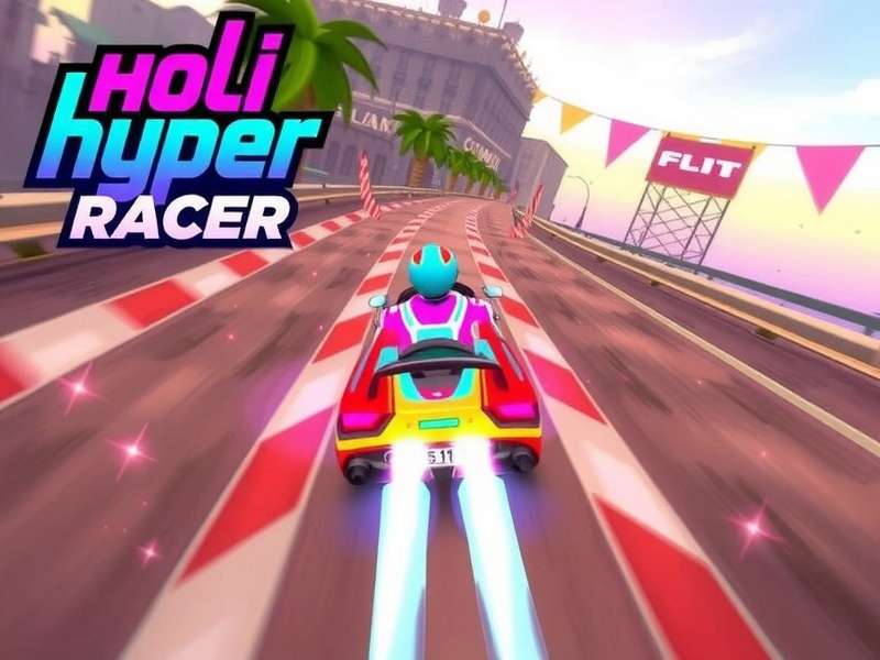 Colorful power-ups in Holi Hyper Racer Holi Hyper Racer Gameplay